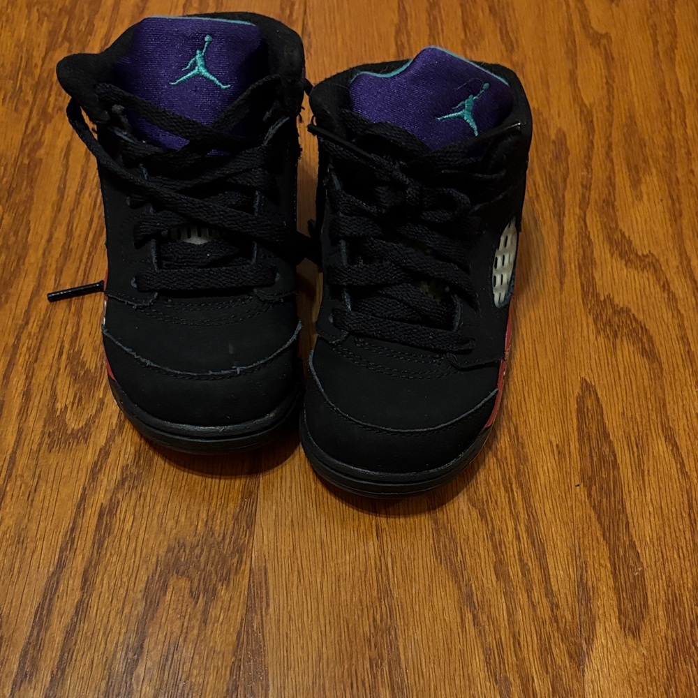 Jordan Kids Sneakers Black with Purple Accents